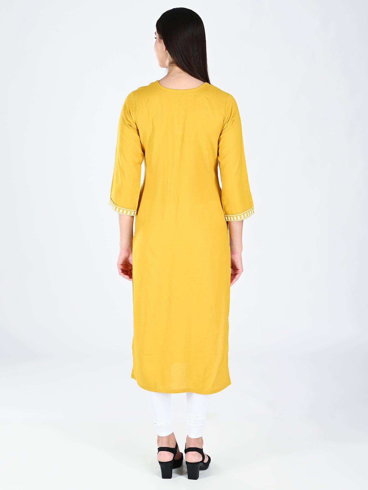 AlbionWomen Mustard Straight Kurta Comfortable for All-Day Wear