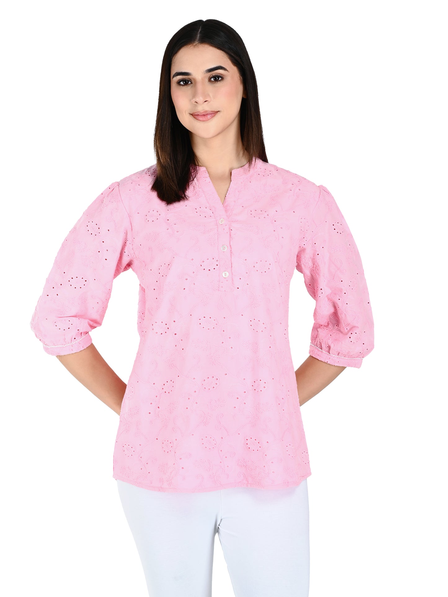 AlbionWomen Pink Straight Kurta Comfortable for All-Day Wear