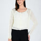 Albion Women Cream Soft Knit Casual Top,For Everyday Comfort