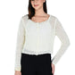 Albion Women Cream Soft Knit Casual Top,For Everyday Comfort