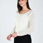 Albion Women Cream Soft Knit Casual Top,For Everyday Comfort