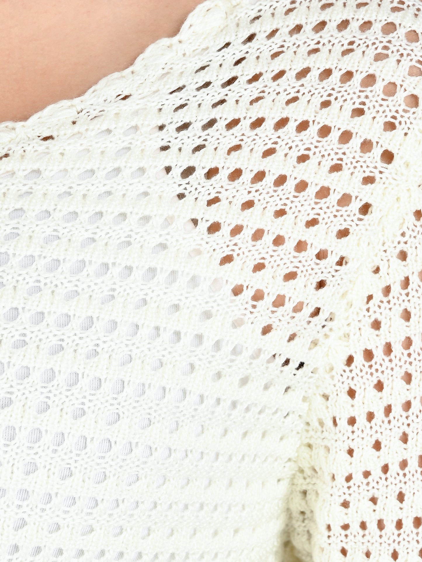 Albion Women Cream Soft Knit Casual Top,For Everyday Comfort