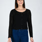 Albion Women Black Soft Knit Casual Top,For Everyday Comfort