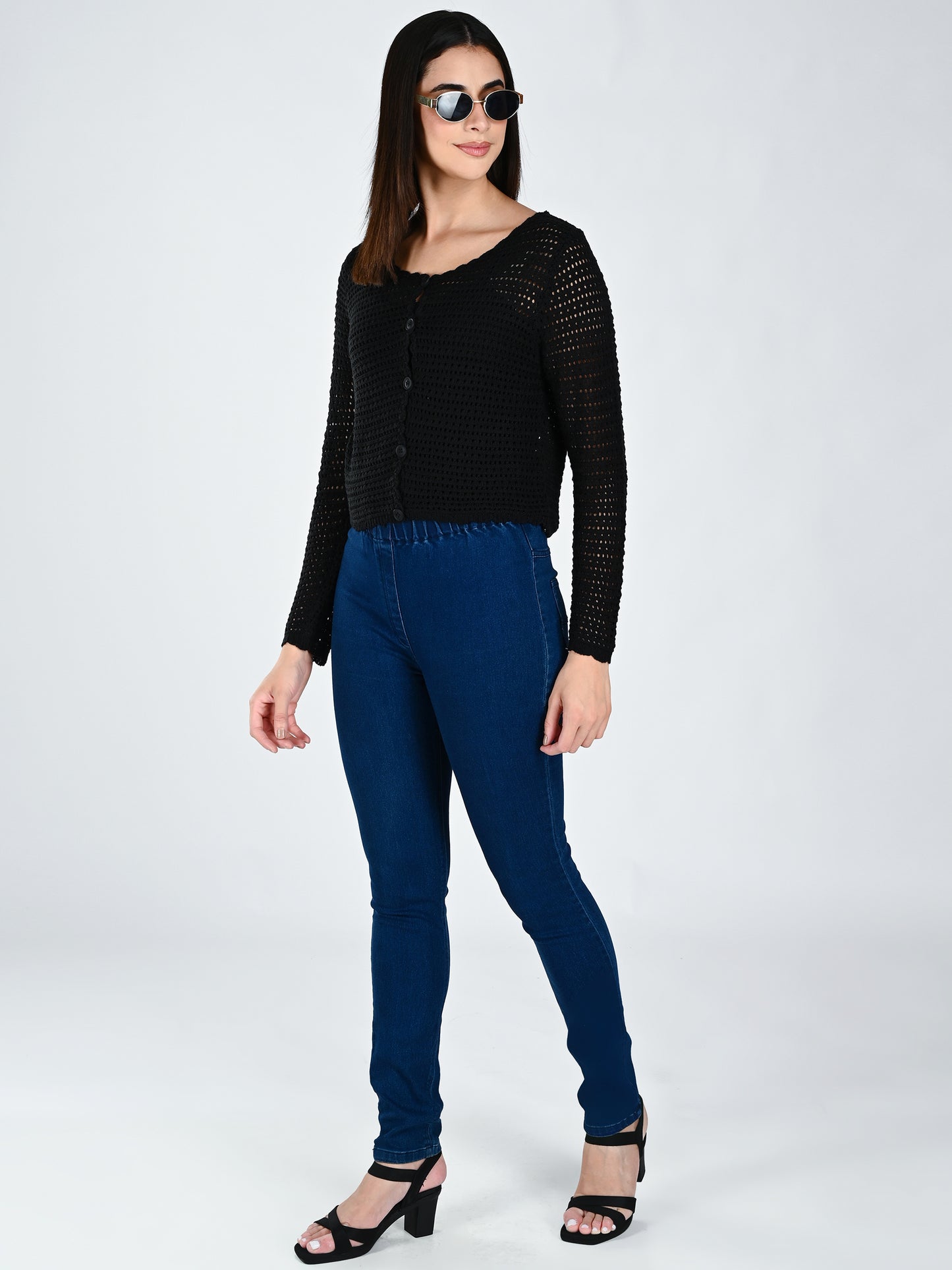 Albion Women Black Soft Knit Casual Top,For Everyday Comfort