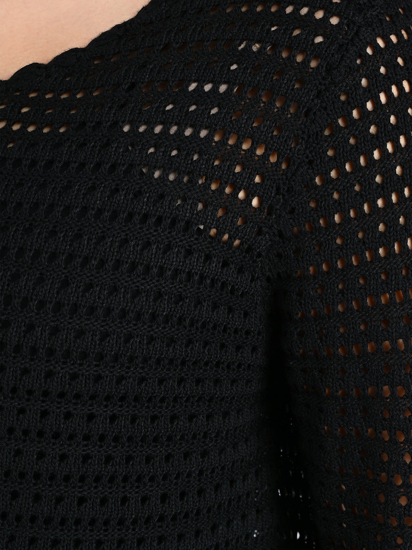 Albion Women Black Soft Knit Casual Top,For Everyday Comfort