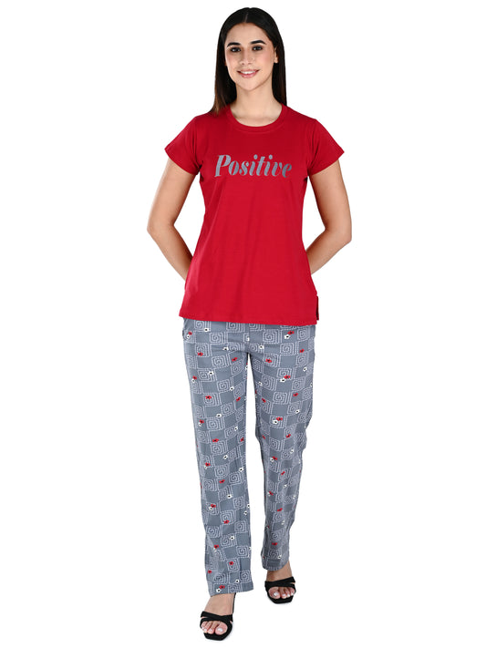 Albion Women Stylish Maroon Nightwear