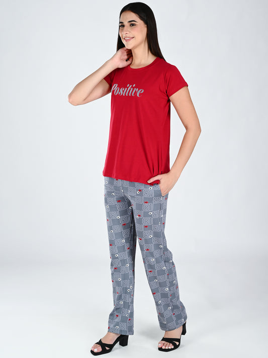 Albion Women Stylish Maroon Nightwear