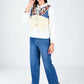 Albion Contrast Panel Embroidered Lace Hem Top for Women