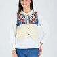 Albion Contrast Panel Embroidered Lace Hem Top for Women