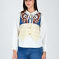 Albion Contrast Panel Embroidered Lace Hem Top for Women