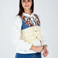 Albion Contrast Panel Embroidered Lace Hem Top for Women