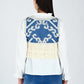 Albion Contrast Panel Embroidered Lace Hem Top for Women