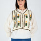 Albion Women Floral Embroidered Tie Neck Top