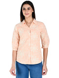Albion Women Peach  Threadwork Casual Shirt