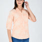 Albion Women Peach  Threadwork Casual Shirt