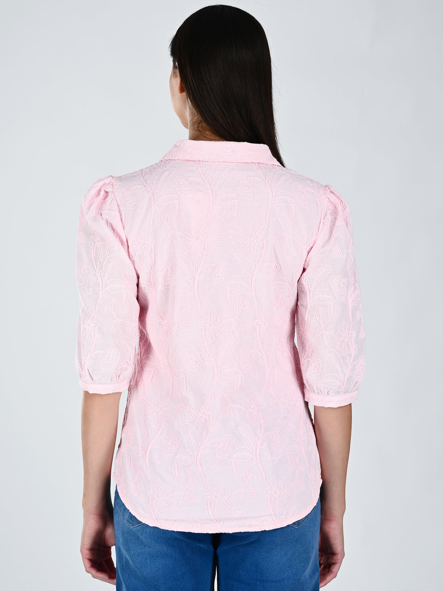 Albion Women Elegant Pink Thread Work Top,
