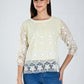 Albion Women Elegant Lemon  Thread Work Top,