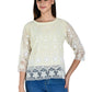 Albion Women Elegant Lemon  Thread Work Top,
