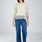 Albion Women Elegant Lemon  Thread Work Top,