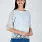 Albion Women Elegant Sky  Thread Work Top,