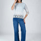 Albion Women Elegant Sky  Thread Work Top,