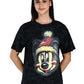 Albion Women Black Vibe Printed Casual Tee