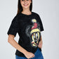 Albion Women Black Vibe Printed Casual Tee
