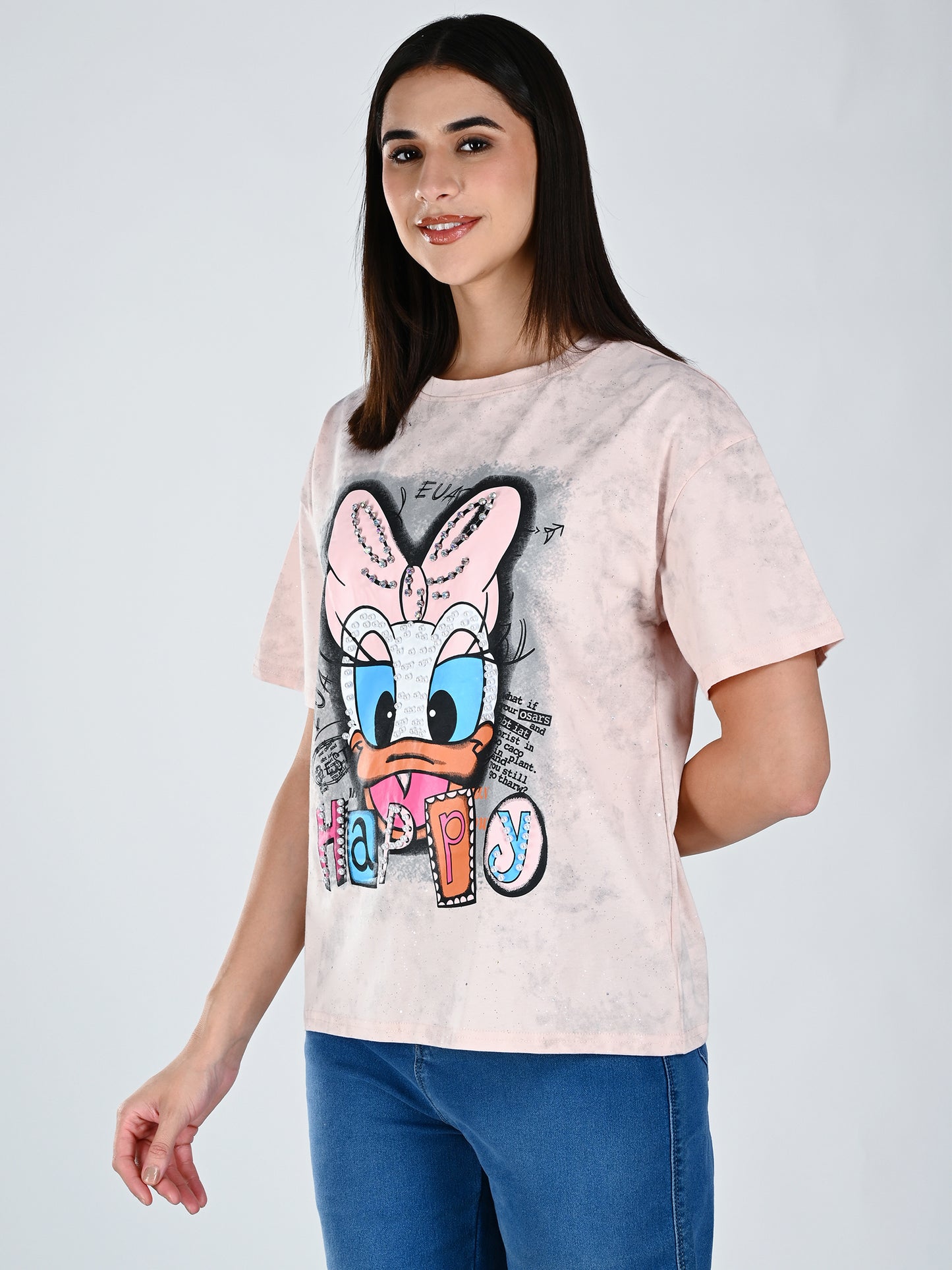 Albion Women Purple Printed Classic T-Shirt