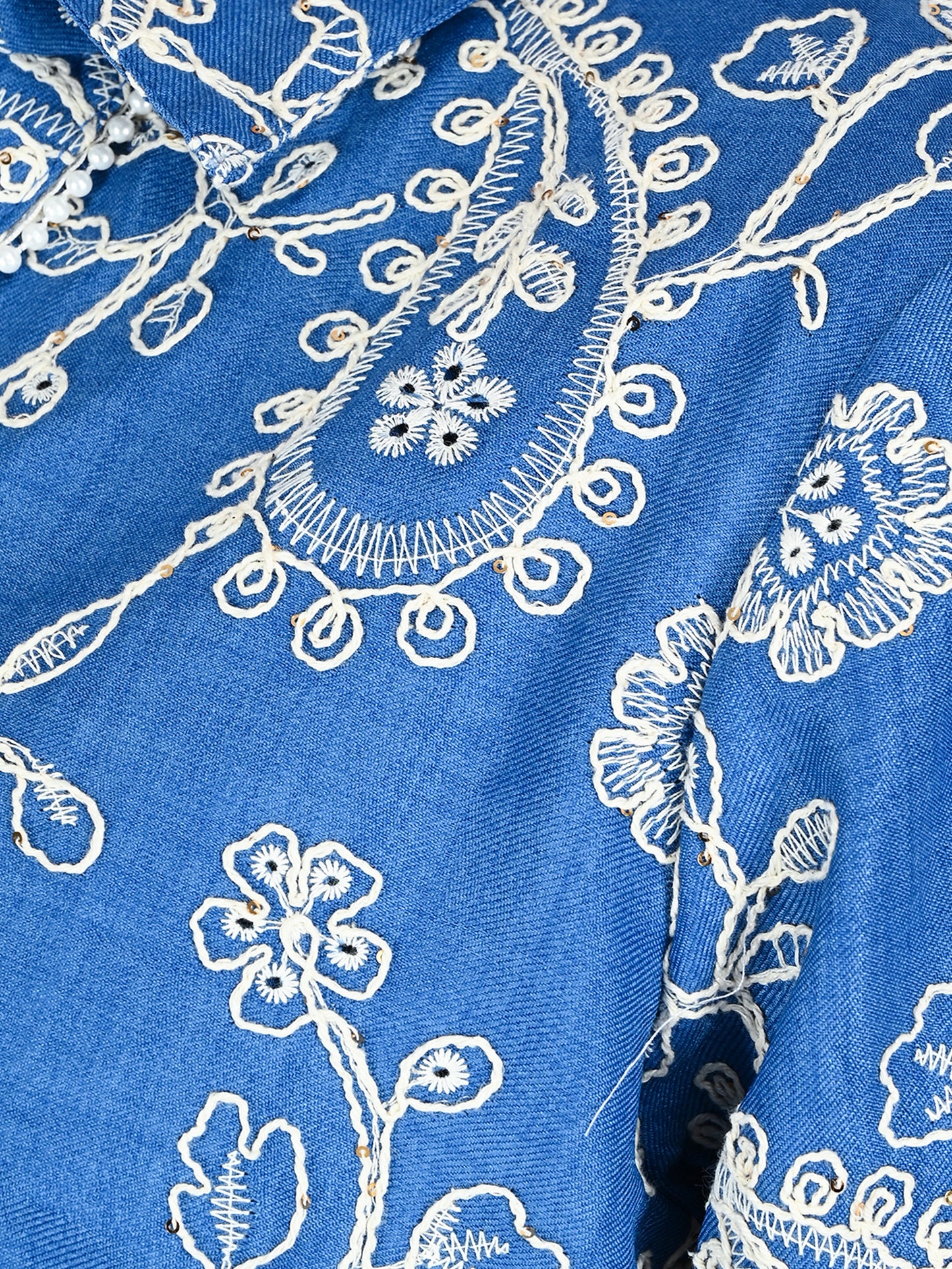 Albion Women Indigo Bloom Embroidered Shirt