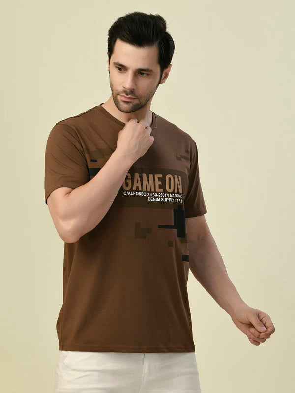 Albion Premium Cyan D.Brown Men T-Shirt