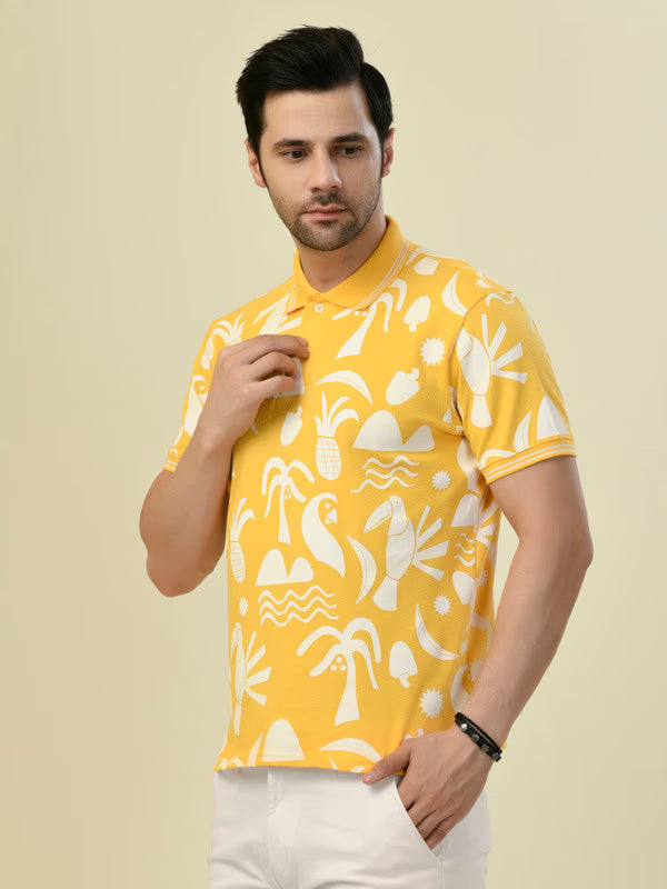 ALBION Men’s Cotton Blend T-Shirt - Soft & Stretchable - MANGO