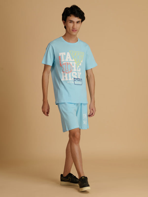 Albion Premium Men’s Sky Blue Co-ord Set – Stylish & Comfortable