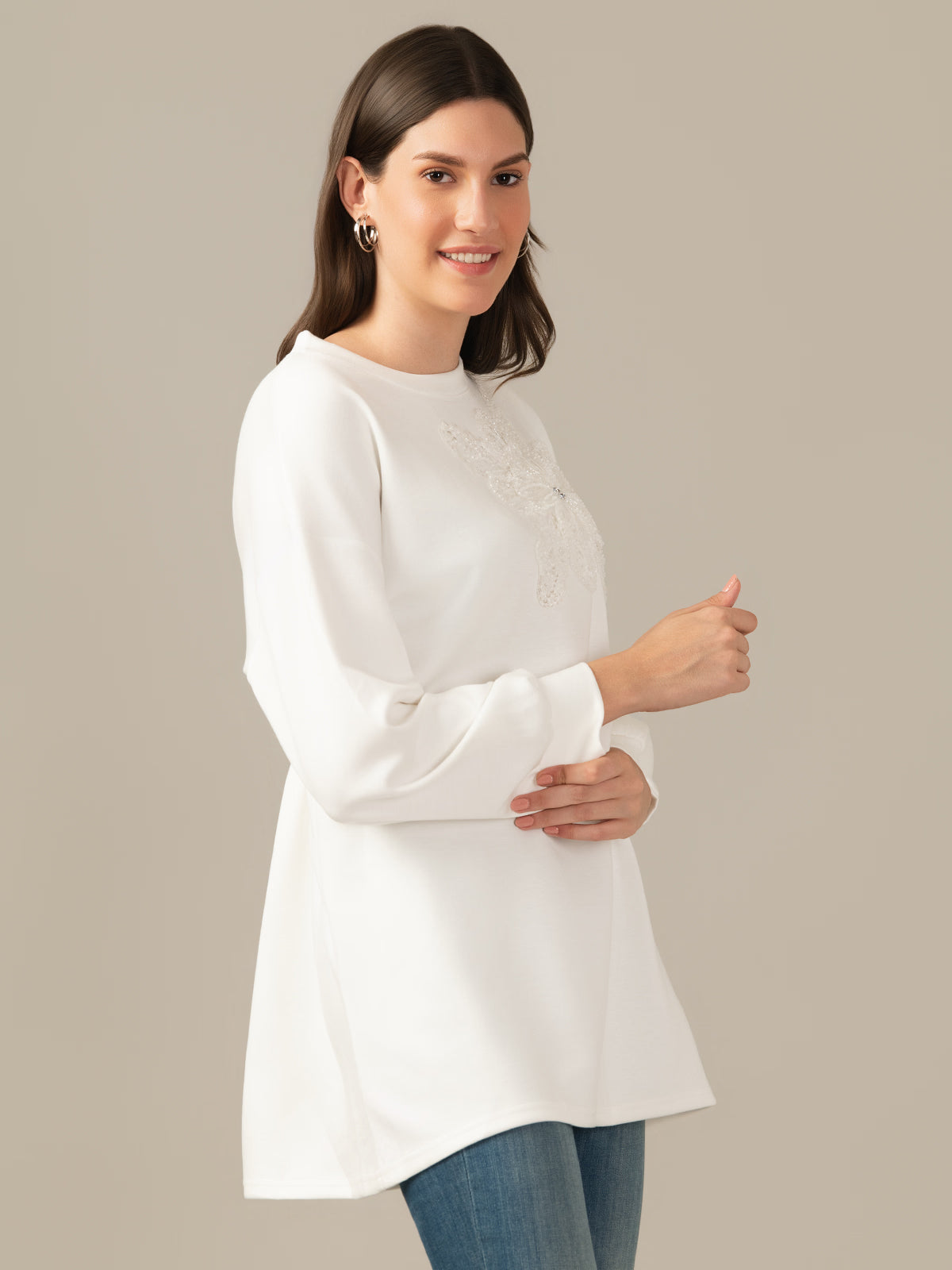 ALBION PREMIUM LADIES WHITE  WINTER TOP