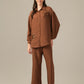 ladies chicago brown  cord- set