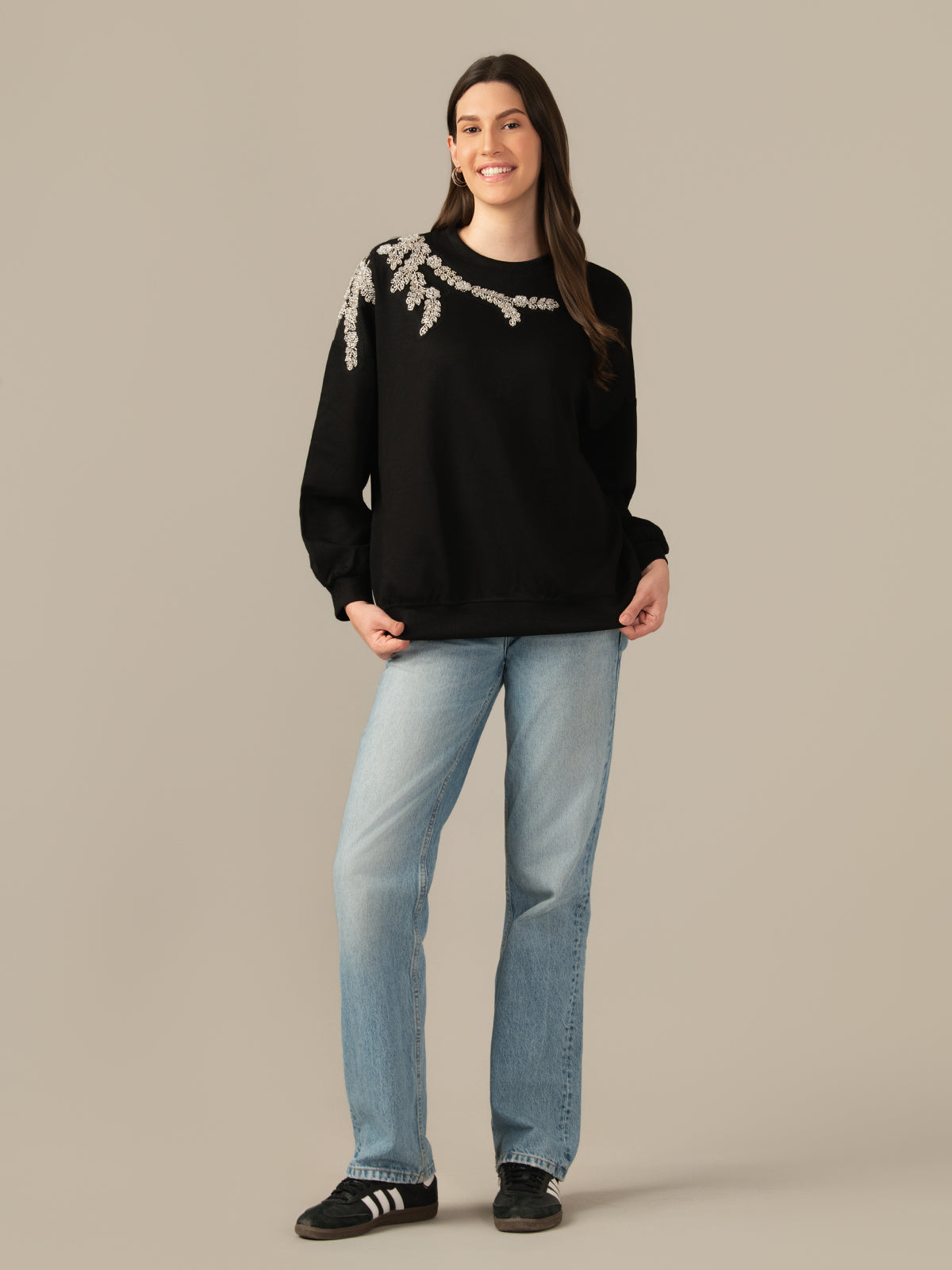 Albion Soft Cable-Knit Sweater for Women – Warm, Stylish, Everyday Wear Black