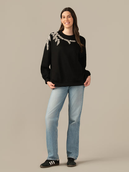 Albion Soft Cable-Knit Sweater for Women – Warm, Stylish, Everyday Wear Black