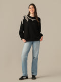 Albion Soft Cable-Knit Sweater for Women – Warm, Stylish, Everyday Wear Black