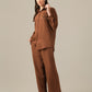 ladies chicago brown  cord- set