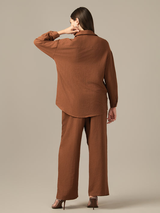 ladies chicago brown  cord- set