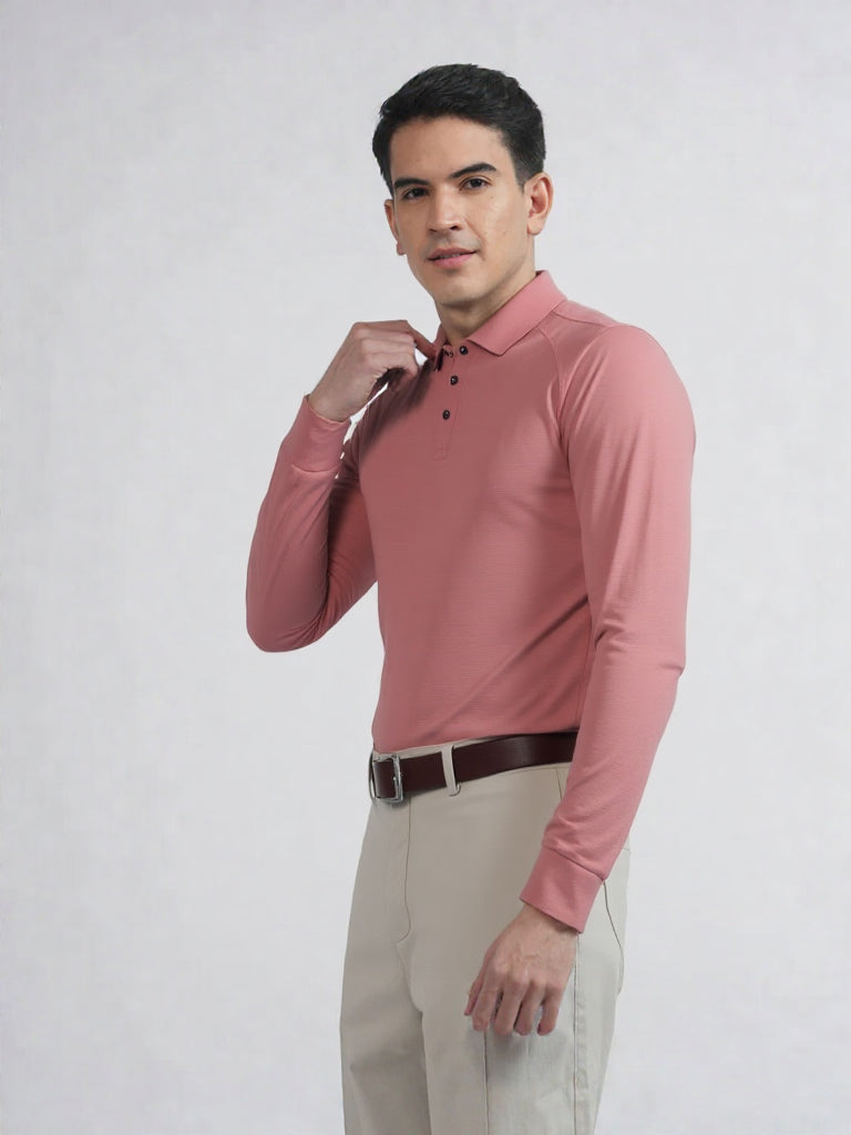 Albion Premium Men's Winter Casual Peach T-Shirt