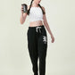 Albion Premium Ladies Cyan Black Lowers Stylish Comfortable Track Pants