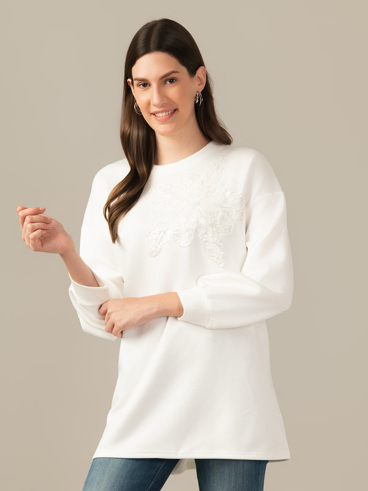 ALBION PREMIUM LADIES WHITE  WINTER TOP