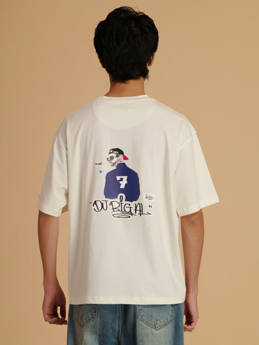 Albion Premium Cyan White Men T-Shirt