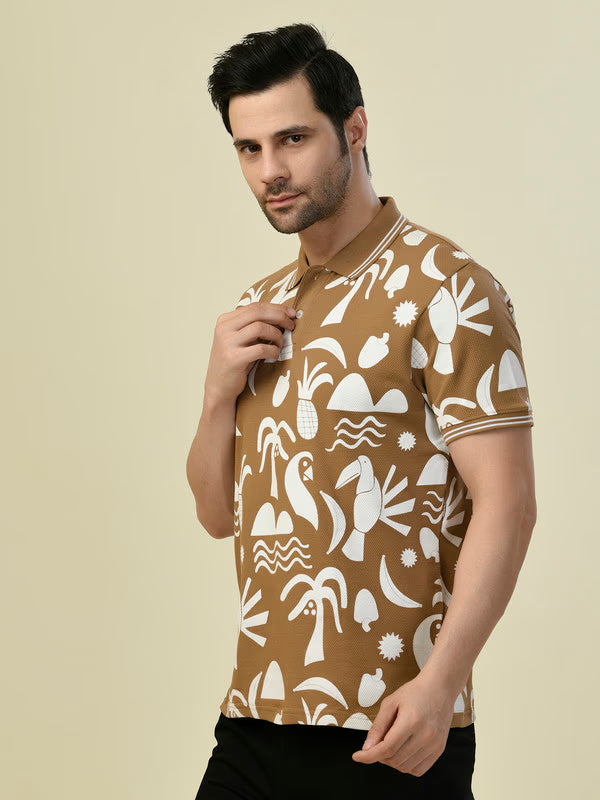 Albion Premium Cyan D.Brown Men T-Shirt