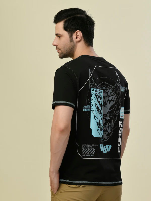 Albion Premium Cyan Black Men T-Shirt