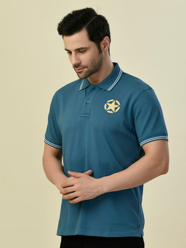 ALBION PREMIUM CYAN TEL MENS T-SHIRT