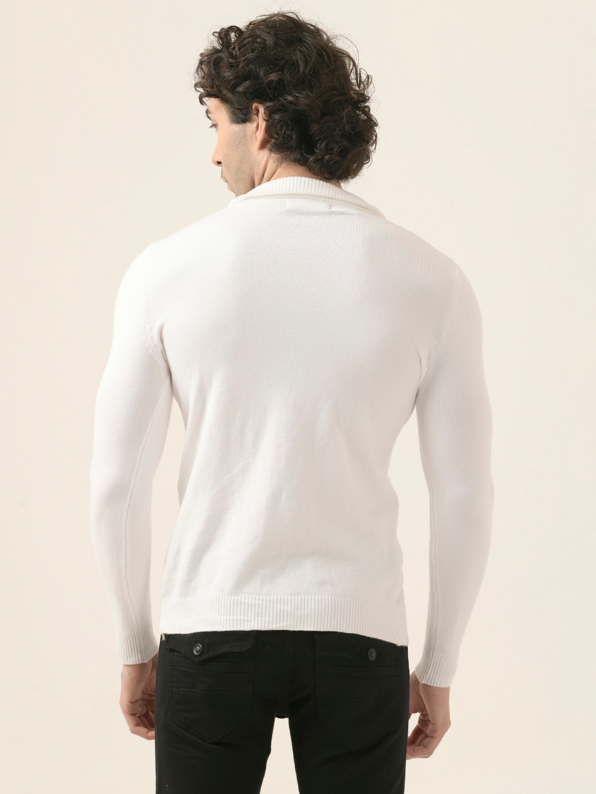 Albion Men’s Warm Pullover Sweater – Fall/Winter Essential_white