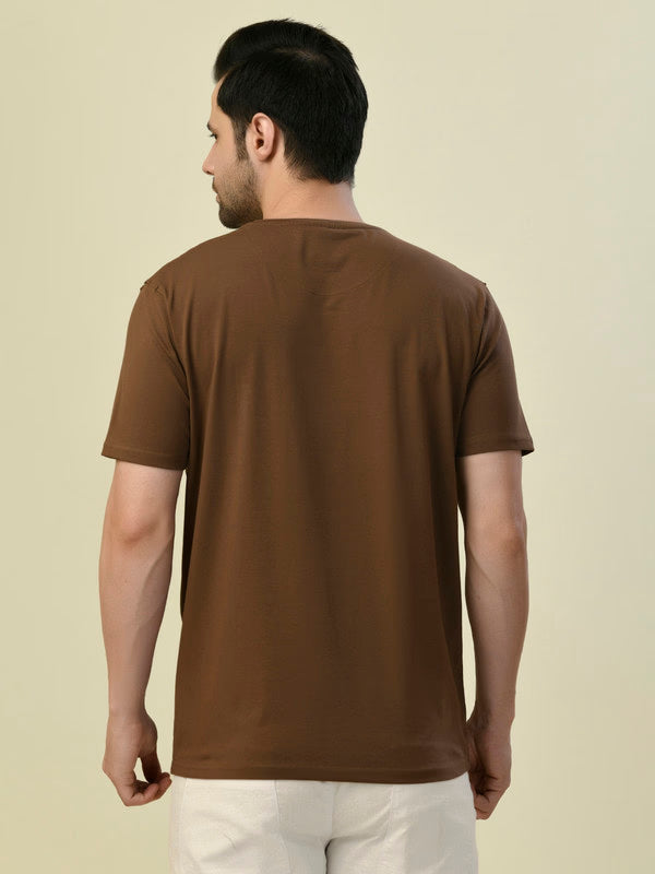 Albion Premium Cyan D.Brown Men T-Shirt
