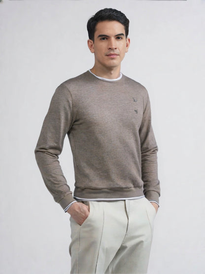 Albion Premium Men's Winter Casual Fawn Solid T-Shirt