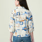 Albion Premium Ladies Oil Blue Top Elegant Stylish Casual Top for Daily & Office Wear